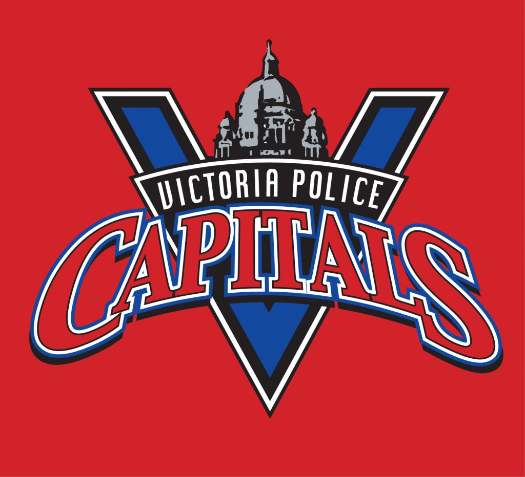 Capitals logo on red