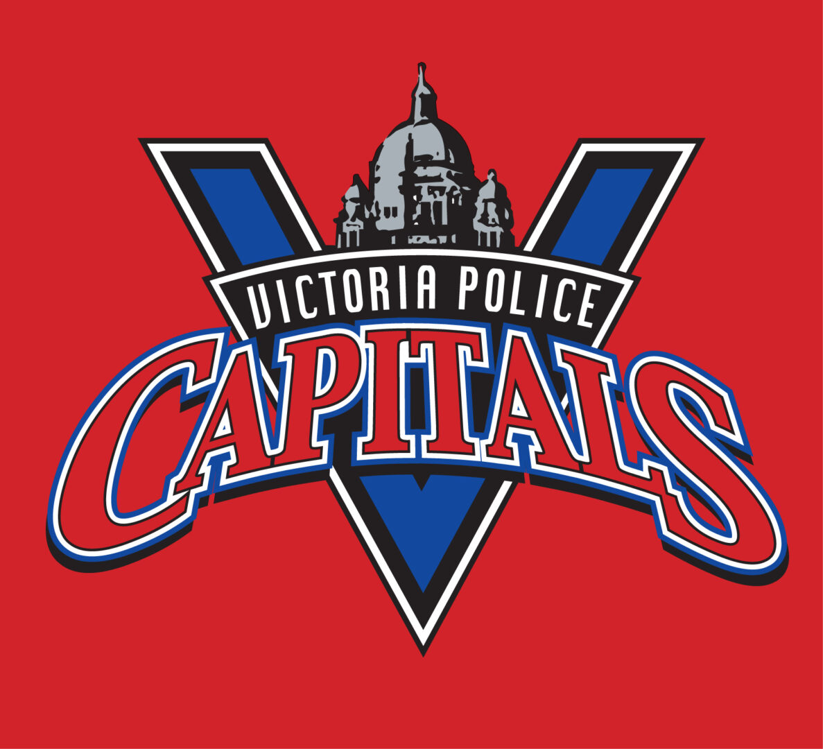 Capitals logo on red